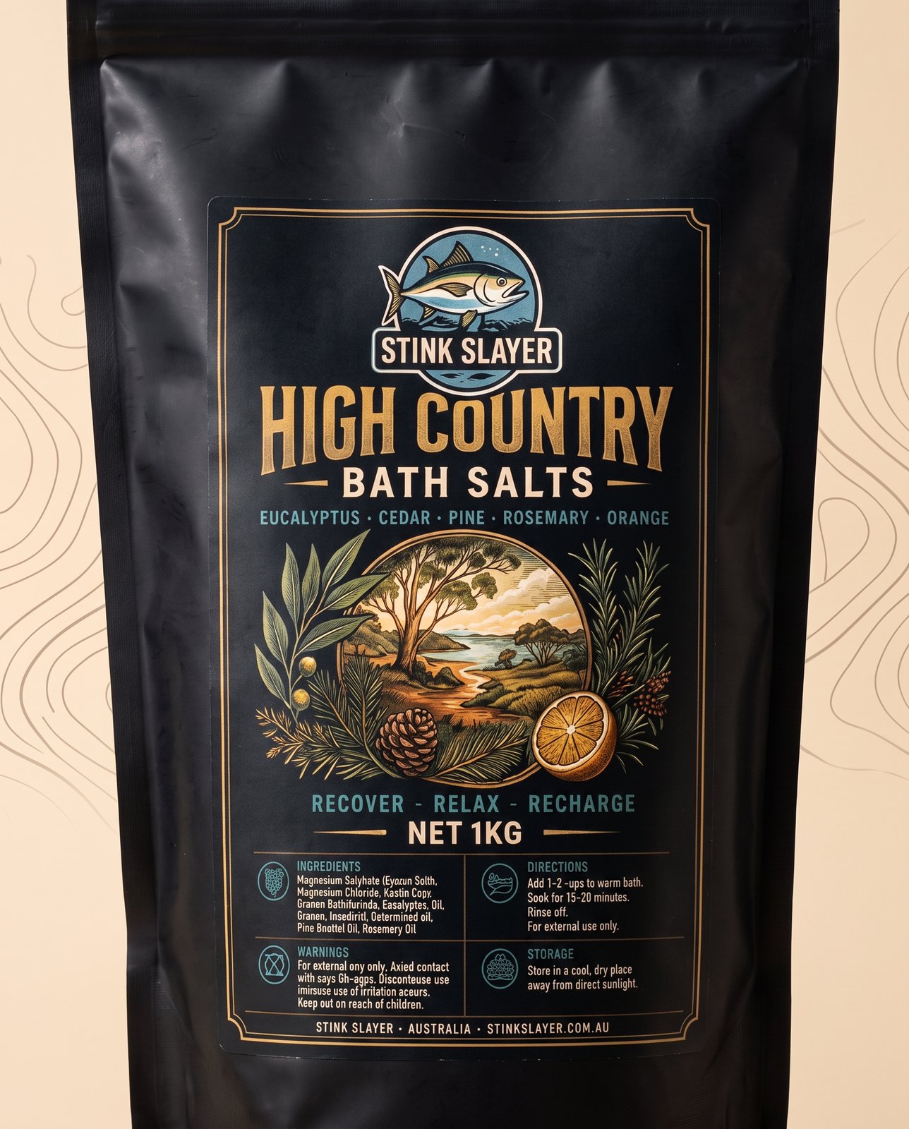 High Country Bath Salts label closeup